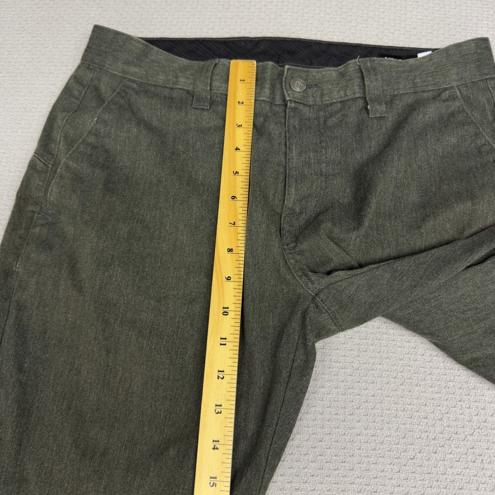 Volcom Pants Mens 33x31 Green Cotton Blend Chino Straight Fit Skater Casual - Picture 8 of 11